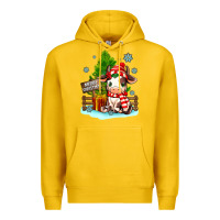 Lemon merry christmas cow Premium Hoodie - MaliasSmallBusiness
