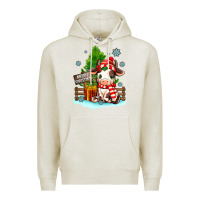 Oatmeal Heather merry christmas cow Premium Hoodie - MaliasSmallBusiness