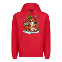 Red merry christmas cow Premium Hoodie - MaliasSmallBusiness