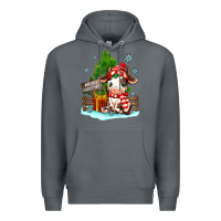 Rock merry christmas cow Premium Hoodie - MaliasSmallBusiness