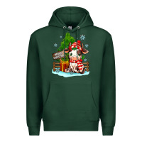 Sports Green merry christmas cow Premium Hoodie - MaliasSmallBusiness