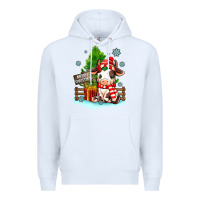 White merry christmas cow Premium Hoodie - MaliasSmallBusiness