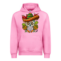 Fuchsia Pink sombrero skull Urban Hoodie - BarkalooDesign