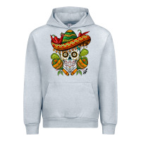 Heather Grey sombrero skull Urban Hoodie - BarkalooDesign