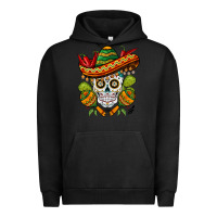 Pigment Black sombrero skull Urban Hoodie - BarkalooDesign