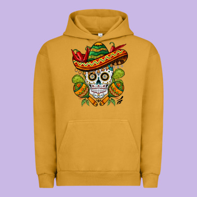 Sombrero Skull Urban Hoodie Designed By Barkaloodesign