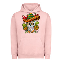 Pigment Salmon sombrero skull Urban Hoodie - BarkalooDesign