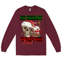 Burgundy hot chocolate to warm your soul Long Sleeve Tee - FaDigitalArtStudio