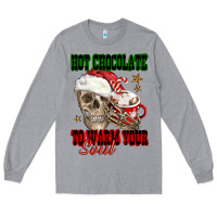Heather Grey hot chocolate to warm your soul Long Sleeve Tee - FaDigitalArtStudio