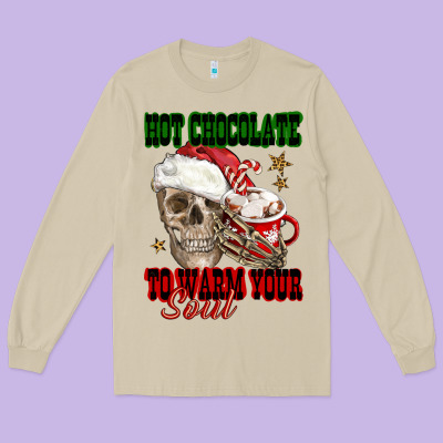Hot Chocolate To Warm Your Soul Long Sleeve Tee Designed By Fadigitalartstudio