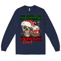 Navy hot chocolate to warm your soul Long Sleeve Tee - FaDigitalArtStudio