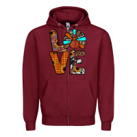 Burgundy turkey love Zipper Hoodie - JahusDesignShop