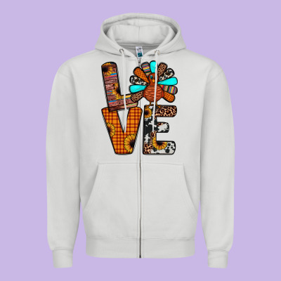Turkey Love Zipper Hoodie Designed By Jahusdesignshop