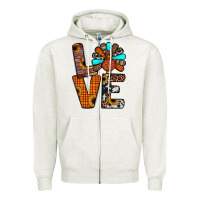Oatmeal Heather turkey love Zipper Hoodie - JahusDesignShop