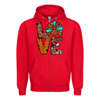 Red turkey love Zipper Hoodie - JahusDesignShop