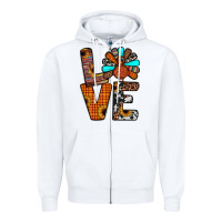 White turkey love Zipper Hoodie - JahusDesignShop