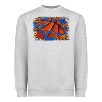 Heather Grey basketball background Heavyweight Sweatshirt - texasbilliewilder