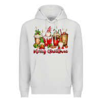 Dove Grey merry christmas gnomes coffee cups Premium Hoodie - MaliasSmallBusiness