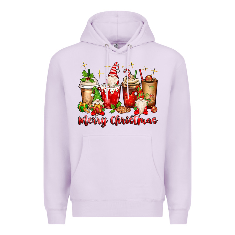 Merry Christmas Gnomes Coffee Cups Premium Hoodie by MaliasSmallBusiness | Teevron