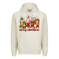 Oatmeal Heather merry christmas gnomes coffee cups Premium Hoodie - MaliasSmallBusiness