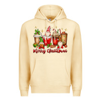 Pina Colada merry christmas gnomes coffee cups Premium Hoodie - MaliasSmallBusiness