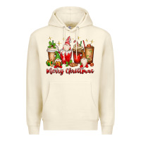 Sandshell merry christmas gnomes coffee cups Premium Hoodie - MaliasSmallBusiness