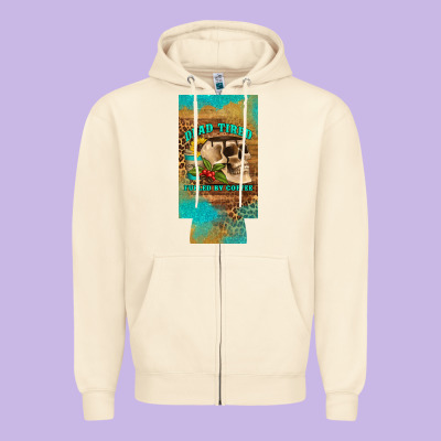 Dead Tired Fueled By Coffee 12 Oz Can Cooler  (slim) Zipper Hoodie Designed By Artiststas