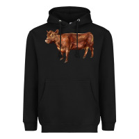 Black red angus cow Heavyweight Hoodie - LillyAllenDesigns
