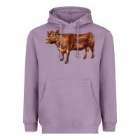 Lavender red angus cow Heavyweight Hoodie - LillyAllenDesigns