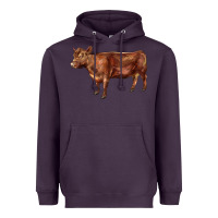 Plum red angus cow Heavyweight Hoodie - LillyAllenDesigns