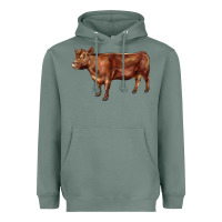 Sage red angus cow Heavyweight Hoodie - LillyAllenDesigns