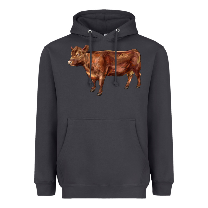 Red Angus Cow Heavyweight Hoodie by LillyAllenDesigns | Teevron