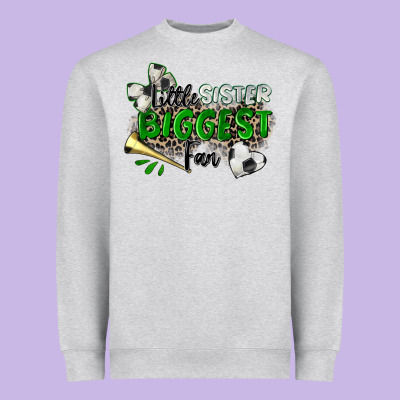 Little Sister Biggest Fan Soccer Heavyweight Sweatshirt Designed By Zillion Design Studio