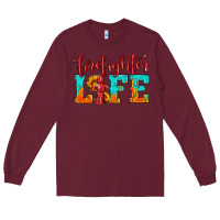 Burgundy firefighter life Long Sleeve Tee - HRA Design Shop
