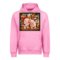 Fuchsia Pink Christmas pigs tumbler Urban Hoodie - Jasminsmagicworld