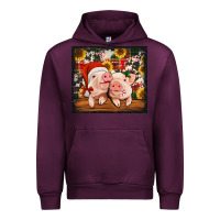 Mauve Wine Christmas pigs tumbler Urban Hoodie - Jasminsmagicworld
