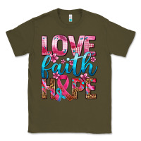 Army Green love faith hope with cancer ribbon  ado Classic Tee - AdoDesignShop