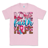 Bubblegum Pink love faith hope with cancer ribbon  ado Classic Tee - AdoDesignShop