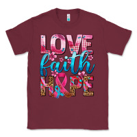 Burgundy love faith hope with cancer ribbon  ado Classic Tee - AdoDesignShop