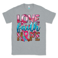 Heather Grey love faith hope with cancer ribbon  ado Classic Tee - AdoDesignShop