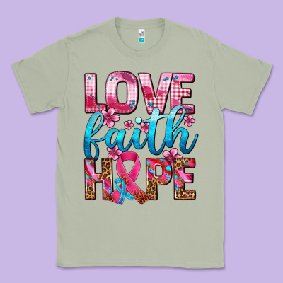 Love Faith Hope With Cancer Ribbon  Ado Classic Tee Designed By Adodesignshop