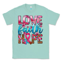 Seafoam love faith hope with cancer ribbon  ado Classic Tee - AdoDesignShop