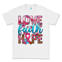 White love faith hope with cancer ribbon  ado Classic Tee - AdoDesignShop