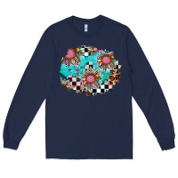 Navy race sunflower patches Long Sleeve Tee - AdoDesignShop
