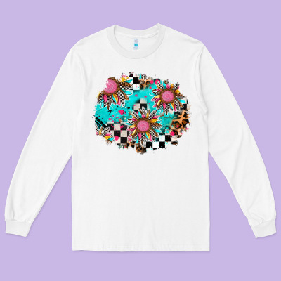 Race Sunflower Patches Long Sleeve Tee Designed By Adodesignshop