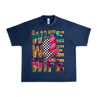 Navy race wife wife wife lightningbolt Urban Heavy Tee - Zillion Design Studio