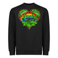 Black lucky heart with leopard Heavyweight Sweatshirt - RanaPortraitStore