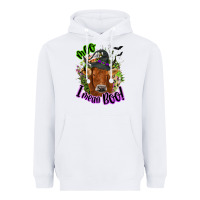 White Moo i mean boo Cow Heavyweight Hoodie - NancyCooperArtShop