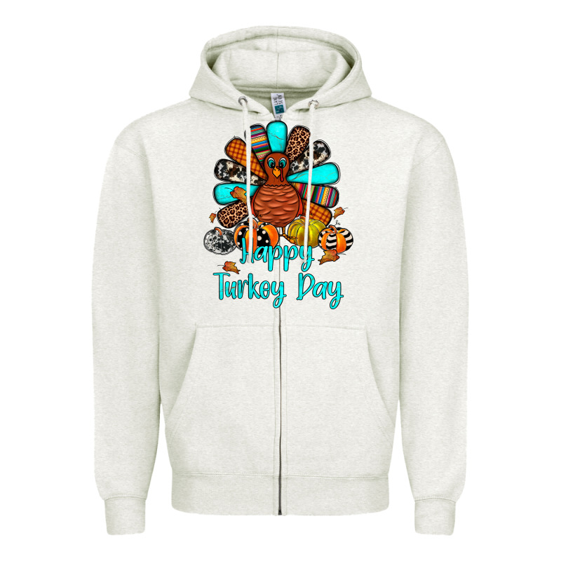 Happy Turkey Day Zipper Hoodie by JahusDesignShop | Teevron