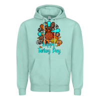 Seafoam happy turkey day Zipper Hoodie - JahusDesignShop